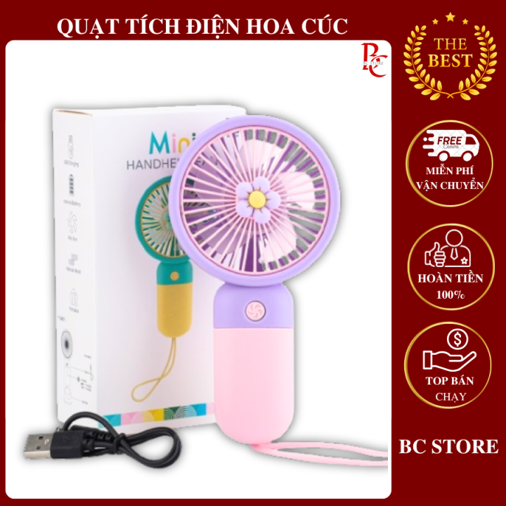 Quạt Tích Điện Cầm Tay Mini Cute 5 Cánh Hình Bông Hoa Dễ Thương | Lazada.vn