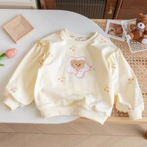 สาวฤดูใบไม้ร่วงเสื้อกันหนาวฤดูใบไม้ผลิฤดูใบไม้ร่วงสไตล์ใหม่เด็กสาวสวมใส่ด้านนอกแฟชั่นเกาหลีรุ่นรอบคอด้านบนลูกไม้เสื้ออินเทรนด【LittleLion】