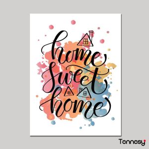 HIASAN DINDING BUNGA HOME SWEET HOME WALL DEKOR 15x20CM PAJANGAN KAYU POSTER DEKORASI KAMAR RUMAH