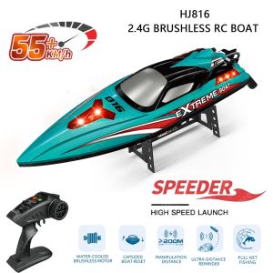 rc boat brushless HJ816 PRO 3s 2.4ghz 55kmh rc speed boat kapal rc