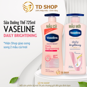 Sữa dưỡng thể Vaseline hồng Heathy White dưỡng ẩm làm sáng và mềm mịn da 600ml - 725ml - TD Shop