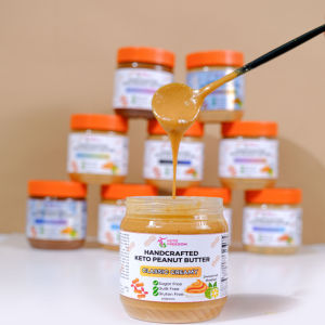 Handcrafted Keto Peanut Butter Sugar Free Peanut Butter with Chia seeds Cacao Nibs and Chocolate