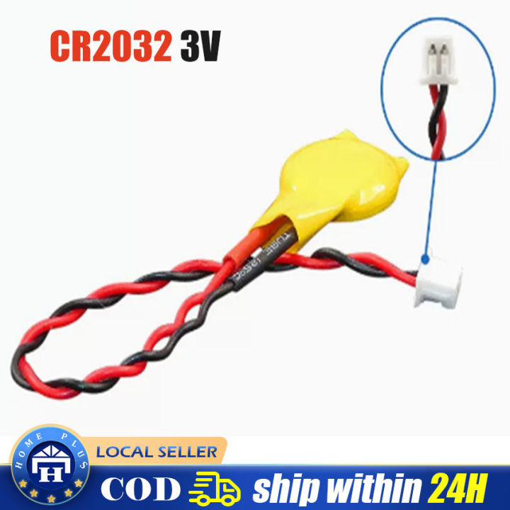 CR2032 2032 Battery Wire 2 Pin Laptop Motherboard BIOS CMOS Battery ...