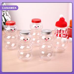 【CANAMEK】 500ML Christmas Snowman Water Bottles Milk Tea Bottles Coffee Juice Portable Drinking Bottle For Milk Tea Shop Home Juice Cup