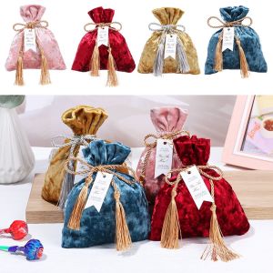 YESMILE Portable Trendy Wedding Party Drawstring Pocket Gift Bags Candy Pouches Velvet Candy Bag