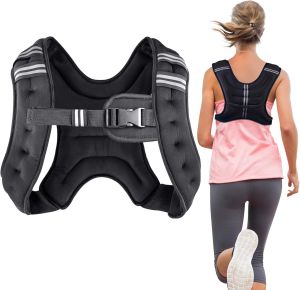 Wankeer Adjustable Weighted Vest for Women and Men4-10lb/11-20lb/21-30LB Weighted Vest with Reflective StripBody Weight Vest for WalkingRunningFitnessStrength Training
