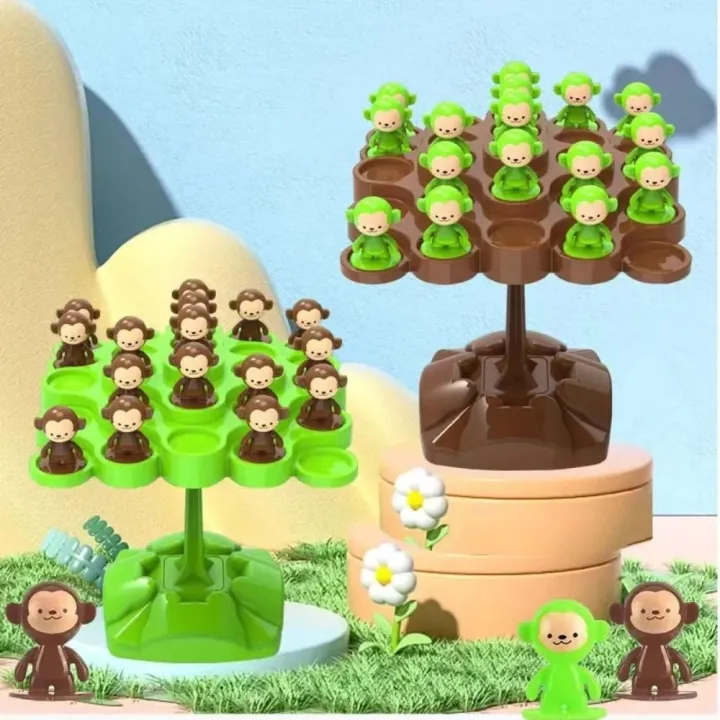 Balancing Random Items SWEET TIM Balancing Mini Monkey Balance Tree Stackable Plastic ...