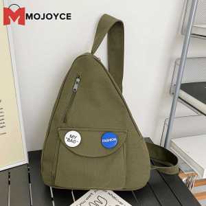 MOJOYCE Túi Đeo Chéo Vải Bố Túi Đeo Hông Đựng Đồ Sức Chứa Lớn Thời Trang Thường Ngày Đa Chức Năng Dễ Mang Theo Với Ghim Cài Đáng Yêu Cho Kỳ Nghỉ Cuối Tuần