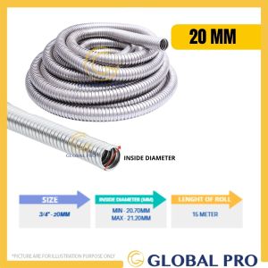 (1ROLL)  20mm / 25mm  Flexible Conduit Hose Steel Pipe Conduit Pipe with Metal Pipe Hose Flexible Hose Batang Paip