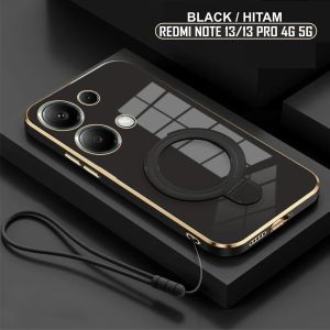 Softcase Redmi 12 13 14C 13C Poco C65 C75 Note 12 13 Pro 4G 5G CaseRing Plating Holder Magnetic Free Tali Lanyard Premium