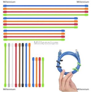 [COD] Millennium 5PCS Silicone Zip Ties Steel Core Silicone Twisted Ties Reusable Rubber Twisted Ties Cable Ties For Organizing