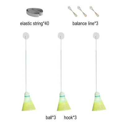 Selfstudy badminton training Set Rebound Practice Badminton Aid Tool For Home Use Single Person Badminton Trainer Indoor Fitness Exercise High Elastic Swinging Suspension Automatic Rebound Badminton