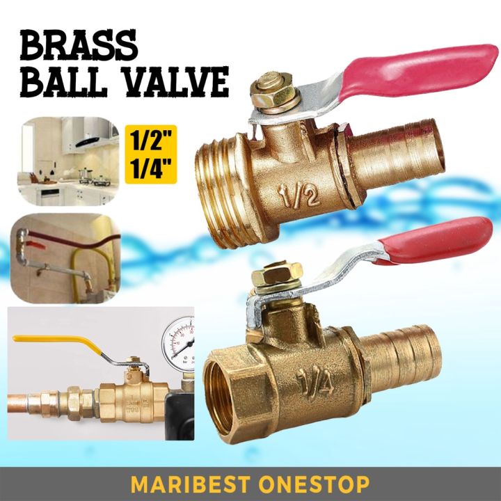 Mini Brass Ball Valve Pipe Fitting Water Tap Connector Hose Barb