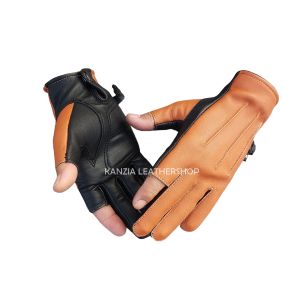 Sarung Tangan Kulit Domba Kombinasi Warna Kanzia Leathershop Cubit Buntung