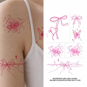 DIVATEN Water Transfer Paper Butterfly Temporary Tattoo Stickers English Phrases Floral Pattern Water Transfer Tattoos Waterproof Finger Tattoo Stickers Body Art