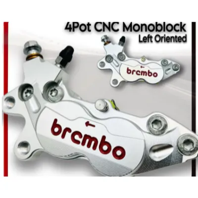 4 POT CALIPER WITH CNC BRACKET FOR CLICK / PCX / AEROX / NMAX / MIO / WAVE / SNIPER / BEAT / RAIDER【Spot +Fast delivery】COD