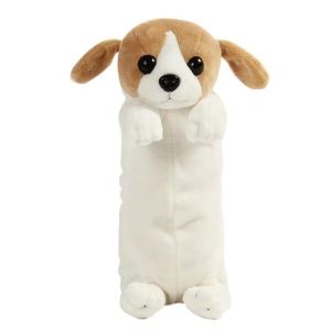 JPTD Soft Plush Dogs Pencil Bag Cute Novelty Stationery Storage Bag Kawaii Animal Puppy Pencil Pouch Students