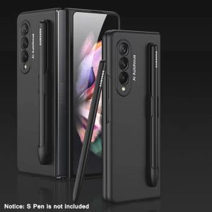 【With S Pen Holder】FLOVEME For Samsung Galaxy Z Fold 3 Case Luxury Case with S Pen Slot Holder Cover Not Inclued S Pen For Samsung Z Fold 3