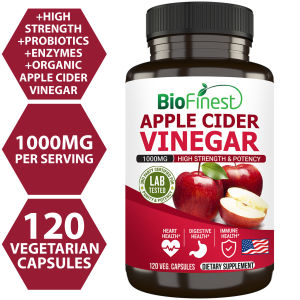 Biofinest Apple Cider Vinegar ACV 1000mg Supplement - Organic Natural Pill Capsule - For Weight Loss Appetite Suppressant Detox Diet Digestion Cleanser Energy Booster Blood Sugar Pressure Cholesterol Skin Care Immune - Made in USA - 120 Veg. Capsules