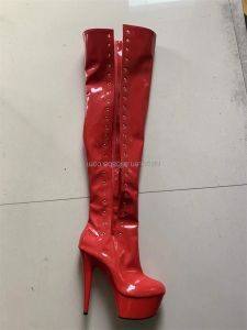 High Side Banquet Nightclub Joker Fashion Over-the-Knee Boots 6inch-15cm Thin Solid Black Spring Head Free Size Winter Orders