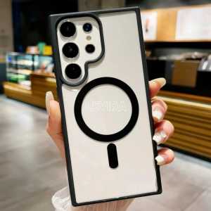 Luxury Wireless Charging For Magsafe Dove Black edition Case Kompatible For Samsung S25 S25 Plus S25 Ultra S25 Edge Magnetic Magsafe Clear Case Cover