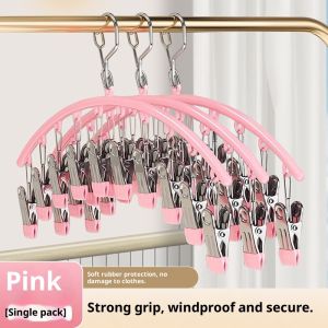 QIHUISHI Thép không gỉ không có dấu hiệu đa móc treo dạng kẹp cho tất và đồ lót độ bám chắc chắn thiết kế chống gió và chống trượt