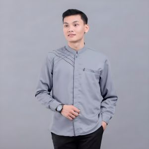 GW Baju Koko Pria Marvel Elrumi TOYOBO JAPAN Lengan Panjang Terbaru 2025 Kemeja Koko Muslim - Putih