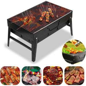 Mini Portable Traveling Stainless Camping BBQ Charcoal Griller for Family Picnic Wise Goods Outdoor Foldable BBQ griller