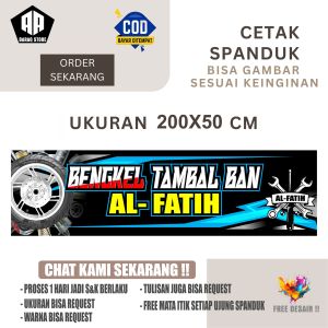 Cetak Spanduk Cetak Banner BENGKEL TAMBAL BAN Ukuran 250X70 Bisa Request