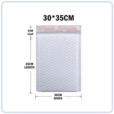 【Pure Care】 White Bubble Polymailer Bubble Mailer Courier Bag Padded Mailer with Bubble Wrap