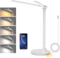 Desk Lamps for Home Office with Dual-Head LED Desk Lamp, USB Charging Port, Eye-Caring Architect Task Lamp, and 5-Level Dimming, Office Desk Accessories with Timing and 180 °   Adjustable (Black). 