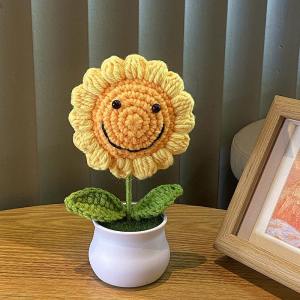Mini Plant Potted Plant Home Simulation Plant Plush Toy Doll Cloth Sunflower Doll Flower Potted Ornaments Plush Toy
