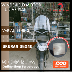 Windshield Ukuran Standar Universal Bisa Untuk Semua Jenis Motor Bebek Dan Matic Tameng Dada Windshield Mio Beat Scoopy Vario Visor Beat Visor Mio Sudah Termasuk Bracket Tameng Angin Vario 110 125 150 Beat Scoopy Genio Grand Supra