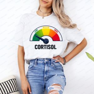 [Local Stock] VCC Low Cortisol Levels Meme Funny Stress T-Shirt Humor Sarcastic Joke Mental Health T Shirt Casual Fashion Loose Man Women Tees