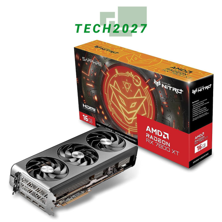 Sapphire Nitro+ AMD Radeon RX 7800 XT Gaming 16GB Graphics Card  GDDR6, AMD RDNA 3 - 11330-01-20G