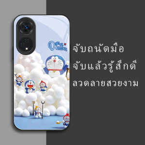 สำหรับ Oppo A98 5G/Oppo F23 5G/Oppo A1 5G เคสศัพท์กันตก สีฟ้าลูกแมว บุคลิกภาพทันสมัย