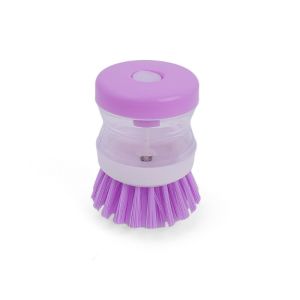 2 in 1 Kitchen Press Type Auto Liquid Washing Brushes for Pot Dish Cleaning Brushes with Soap Dispenser Household Cleaning Tools