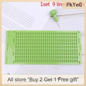 [COD] PkYeG Tool 1Set 9Lines 30 Cells Practical School Braille Portable Writing Slate With Stylus