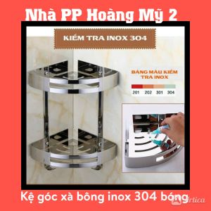 Kệ góc xà bông inox 304 hàng dày kệ sữa tắm dầu gội inox Bảng Lớn