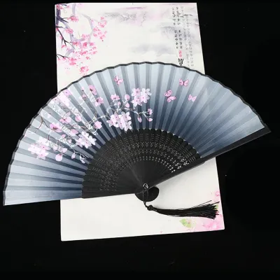 FUTUI Multi-pattern 1 pcs Colorful Bamboo Wooden Summer Gift Vintage Style Dance Hand Fan Fan Crafts Folding Fan Home Decoration