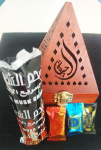 Wooden / Kayu Mabkhara incense burner with Bakhoor / incense / gaharu drawer