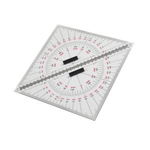 1 Pair Chart Drawing Triangle Ruler for Ship Drawing 2Pcs High Precision Chart Drawing Ruler Nautical Protractor Thickened Acrylic