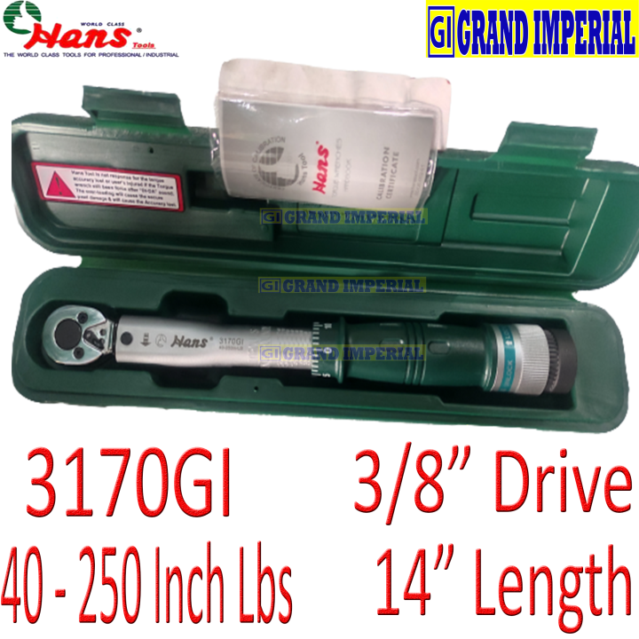 Hans%20Torque%20Wrench%20Click%20Type%203170GI%2040-250%20Inch%20Lbs%203/8"%20Drive%2014"%20Grand%20Imperial%20Industrial%20Tools%20Supplies%20-%20Image%208