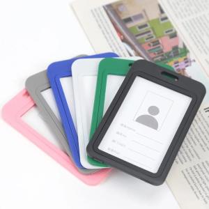 New Fashion Colorful Employee Plastic Card Cover Lanyard Work Card Holder Business ID Badge Holder Name Tag Bags Case