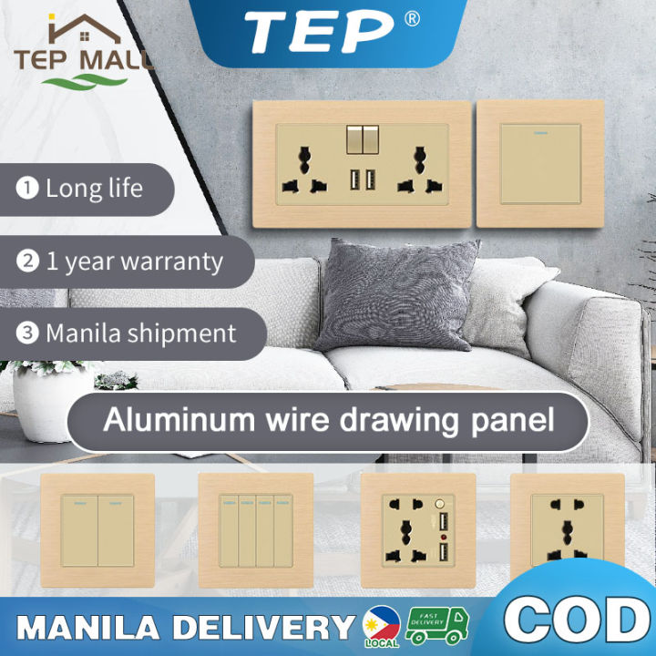TEP Modern Wall Switch Socket Power Socket Panel Concealed Installation ...