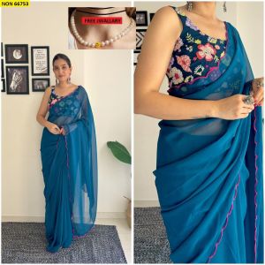 Faux  Georgette Silk Saree💌💌💌