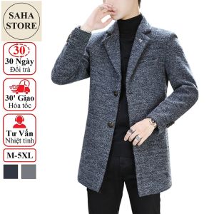 Áo dạ nam hàn quốc dáng ngắn SAHA19 mangto kiểu vest khoác blazer vừa size nhỏ M L XL bigsize cỡ to lớn 2XL 3XL 4XL 5XL