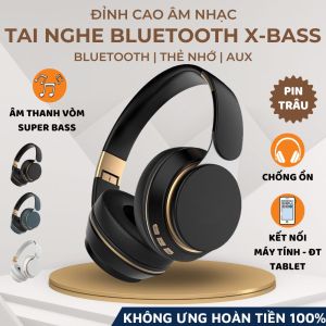 Tai Nghe Headphone Chụp Tai Không Dây Bluetooth X-Bass Âm Thanh Nổi Nghe Nhạc Chơi Game Giải Trí