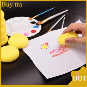 [Buytra] 10pcs Childrens Painting Round Synthetic Watercolor Artist Sponges For Painting Crafts Pottery Yellow Round Cake Sponge