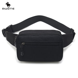 AUOTE Men Sports Waist Bag Fashion Men Bag Chest Bag Shoulder Bag Sports Bag Waterproof Oxford Three Zipper Large Capacity Design Running Bag Portable Gym Bag for Running Cycling Hiking Walking
